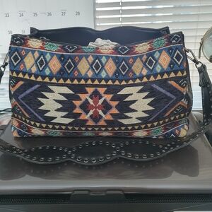 Sam & Hadley Aztec-Pattern Shoulder Bag in Multi-Color